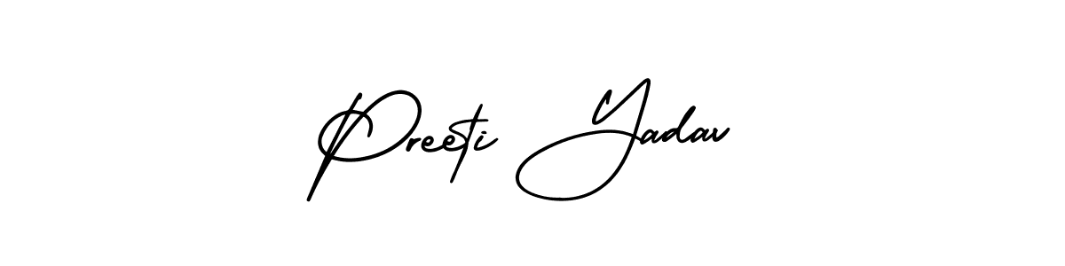 This is the best signature style for the Preeti Yadav name. Also you like these signature font (AmerikaSignatureDemo-Regular). Mix name signature. Preeti Yadav signature style 3 images and pictures png