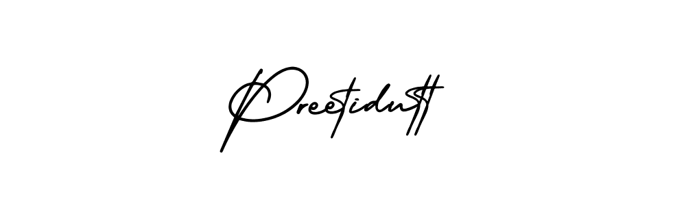 Make a beautiful signature design for name Preetidutt. With this signature (AmerikaSignatureDemo-Regular) style, you can create a handwritten signature for free. Preetidutt signature style 3 images and pictures png