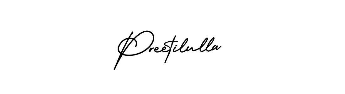 This is the best signature style for the Preetilulla name. Also you like these signature font (AmerikaSignatureDemo-Regular). Mix name signature. Preetilulla signature style 3 images and pictures png