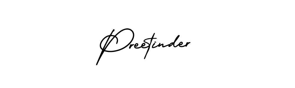 How to make Preetinder signature? AmerikaSignatureDemo-Regular is a professional autograph style. Create handwritten signature for Preetinder name. Preetinder signature style 3 images and pictures png