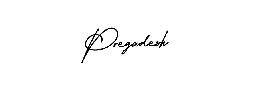 Also we have Pregadesh name is the best signature style. Create professional handwritten signature collection using AmerikaSignatureDemo-Regular autograph style. Pregadesh signature style 3 images and pictures png