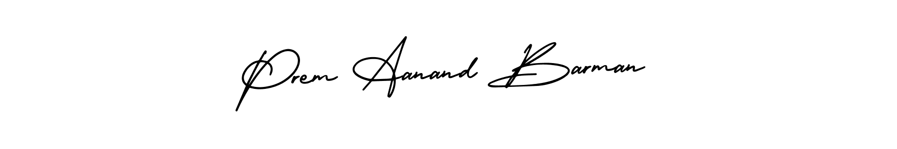 This is the best signature style for the Prem Aanand Barman name. Also you like these signature font (AmerikaSignatureDemo-Regular). Mix name signature. Prem Aanand Barman signature style 3 images and pictures png