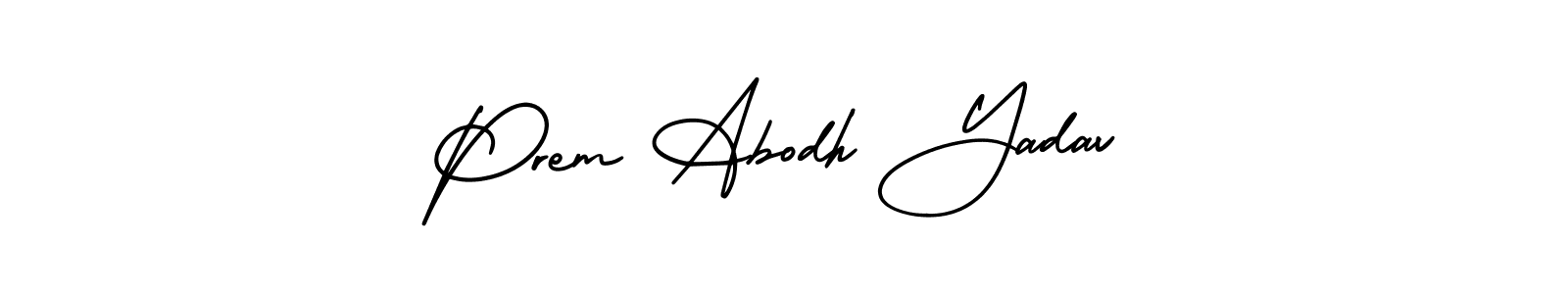 AmerikaSignatureDemo-Regular is a professional signature style that is perfect for those who want to add a touch of class to their signature. It is also a great choice for those who want to make their signature more unique. Get Prem Abodh Yadav name to fancy signature for free. Prem Abodh Yadav signature style 3 images and pictures png