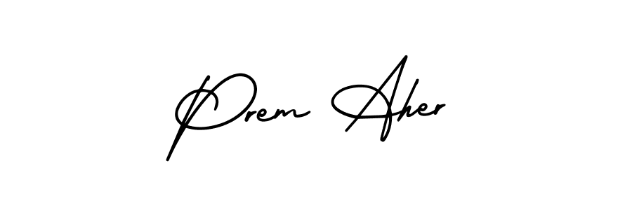 Also You can easily find your signature by using the search form. We will create Prem Aher name handwritten signature images for you free of cost using AmerikaSignatureDemo-Regular sign style. Prem Aher signature style 3 images and pictures png