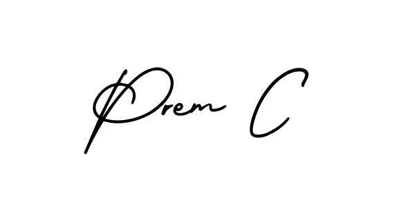 Design your own signature with our free online signature maker. With this signature software, you can create a handwritten (AmerikaSignatureDemo-Regular) signature for name Prem C. Prem C signature style 3 images and pictures png