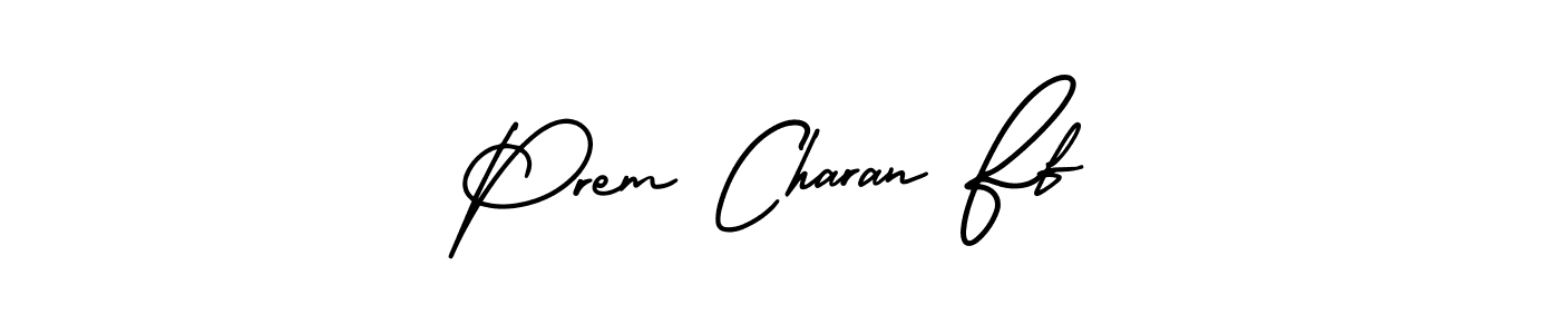 This is the best signature style for the Prem Charan Ff name. Also you like these signature font (AmerikaSignatureDemo-Regular). Mix name signature. Prem Charan Ff signature style 3 images and pictures png