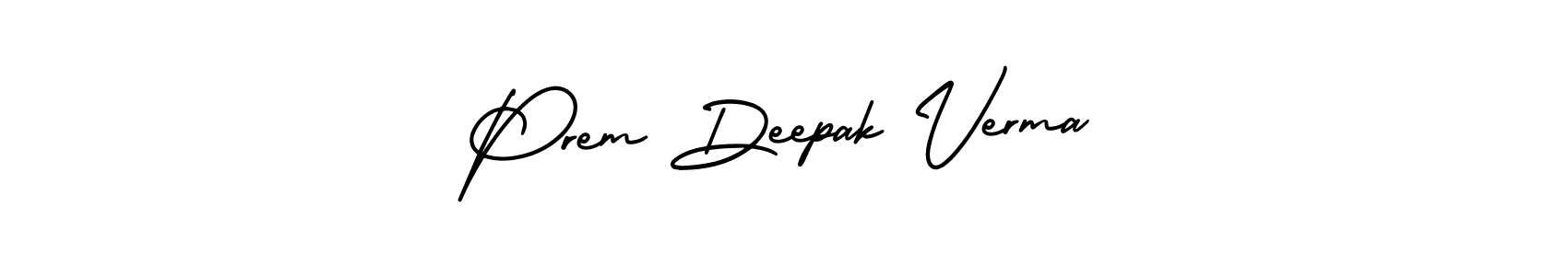This is the best signature style for the Prem Deepak Verma name. Also you like these signature font (AmerikaSignatureDemo-Regular). Mix name signature. Prem Deepak Verma signature style 3 images and pictures png