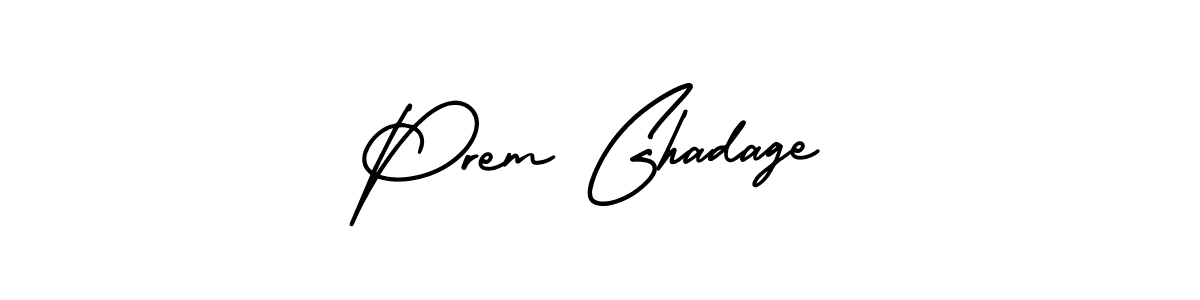 You should practise on your own different ways (AmerikaSignatureDemo-Regular) to write your name (Prem Ghadage) in signature. don't let someone else do it for you. Prem Ghadage signature style 3 images and pictures png