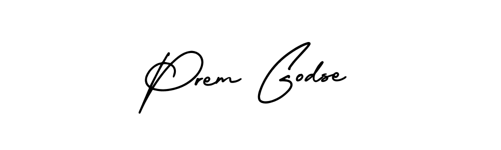 The best way (AmerikaSignatureDemo-Regular) to make a short signature is to pick only two or three words in your name. The name Prem Godse include a total of six letters. For converting this name. Prem Godse signature style 3 images and pictures png