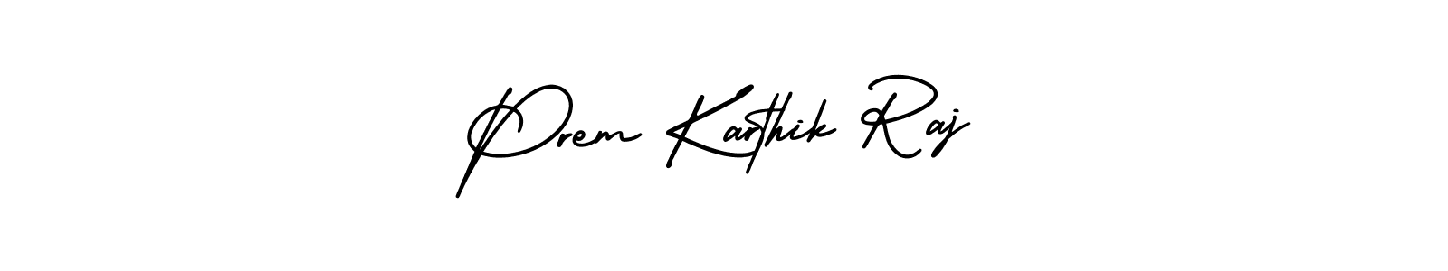 The best way (AmerikaSignatureDemo-Regular) to make a short signature is to pick only two or three words in your name. The name Prem Karthik Raj include a total of six letters. For converting this name. Prem Karthik Raj signature style 3 images and pictures png
