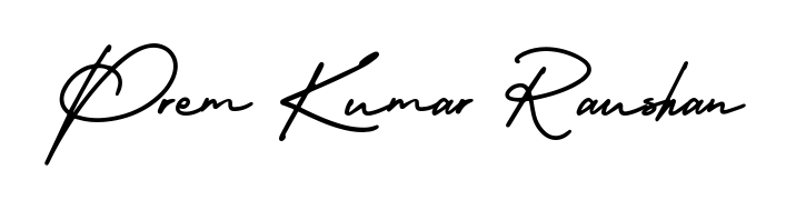 The AmerikaSignatureDemo-Regular handwriting style adds charm and authenticity to name Prem Kumar Raushan. A wonderful choice for personal thank-you notes. Prem Kumar Raushan signature style 3 images and pictures png