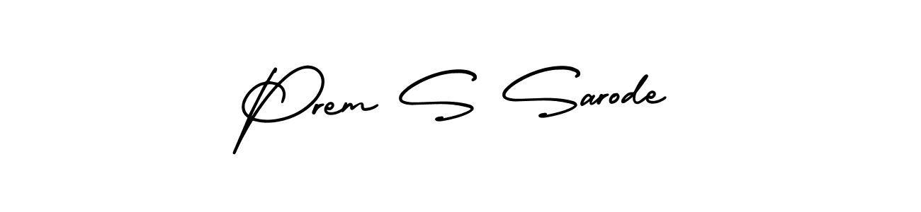 The best way (AmerikaSignatureDemo-Regular) to make a short signature is to pick only two or three words in your name. The name Prem S Sarode include a total of six letters. For converting this name. Prem S Sarode signature style 3 images and pictures png