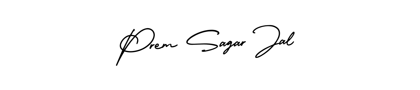 This is the best signature style for the Prem Sagar Jal name. Also you like these signature font (AmerikaSignatureDemo-Regular). Mix name signature. Prem Sagar Jal signature style 3 images and pictures png