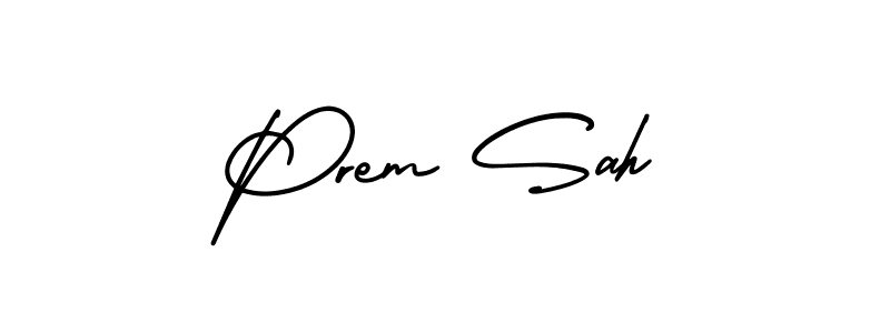 This is the best signature style for the Prem Sah name. Also you like these signature font (AmerikaSignatureDemo-Regular). Mix name signature. Prem Sah signature style 3 images and pictures png