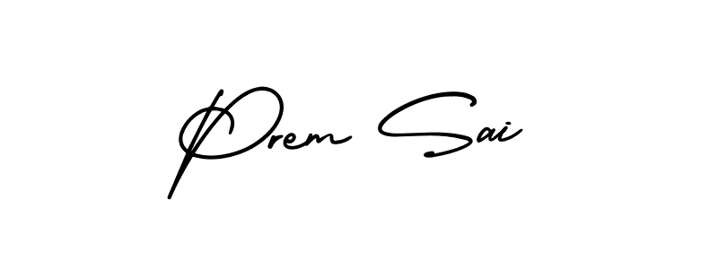 You should practise on your own different ways (AmerikaSignatureDemo-Regular) to write your name (Prem Sai) in signature. don't let someone else do it for you. Prem Sai signature style 3 images and pictures png