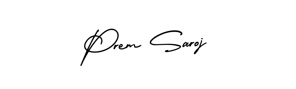 The best way (AmerikaSignatureDemo-Regular) to make a short signature is to pick only two or three words in your name. The name Prem Saroj include a total of six letters. For converting this name. Prem Saroj signature style 3 images and pictures png