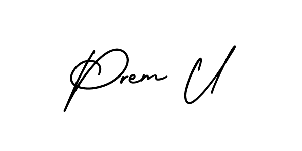 Design your own signature with our free online signature maker. With this signature software, you can create a handwritten (AmerikaSignatureDemo-Regular) signature for name Prem U. Prem U signature style 3 images and pictures png