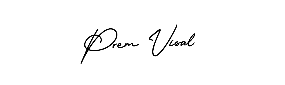 The best way (AmerikaSignatureDemo-Regular) to make a short signature is to pick only two or three words in your name. The name Prem Visal include a total of six letters. For converting this name. Prem Visal signature style 3 images and pictures png