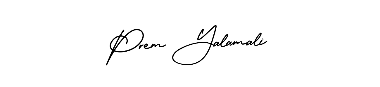 How to make Prem Yalamali name signature. Use AmerikaSignatureDemo-Regular style for creating short signs online. This is the latest handwritten sign. Prem Yalamali signature style 3 images and pictures png
