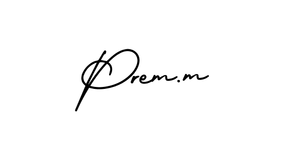 Prem.m stylish signature style. Best Handwritten Sign (AmerikaSignatureDemo-Regular) for my name. Handwritten Signature Collection Ideas for my name Prem.m. Prem.m signature style 3 images and pictures png