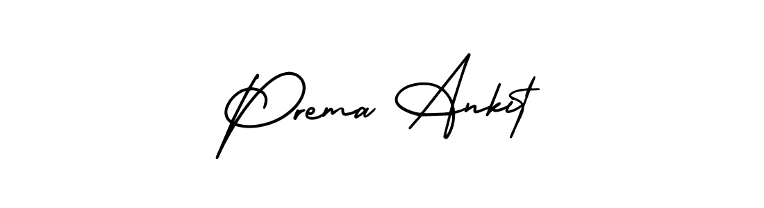 The best way (AmerikaSignatureDemo-Regular) to make a short signature is to pick only two or three words in your name. The name Prema Ankit include a total of six letters. For converting this name. Prema Ankit signature style 3 images and pictures png