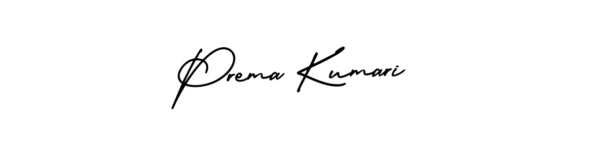 You should practise on your own different ways (AmerikaSignatureDemo-Regular) to write your name (Prema Kumari) in signature. don't let someone else do it for you. Prema Kumari signature style 3 images and pictures png