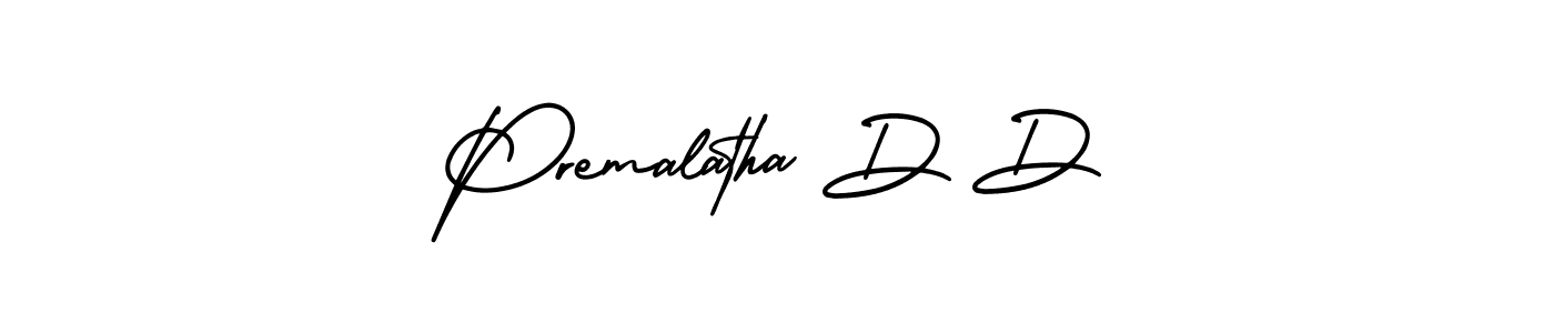 This is the best signature style for the Premalatha D D name. Also you like these signature font (AmerikaSignatureDemo-Regular). Mix name signature. Premalatha D D signature style 3 images and pictures png