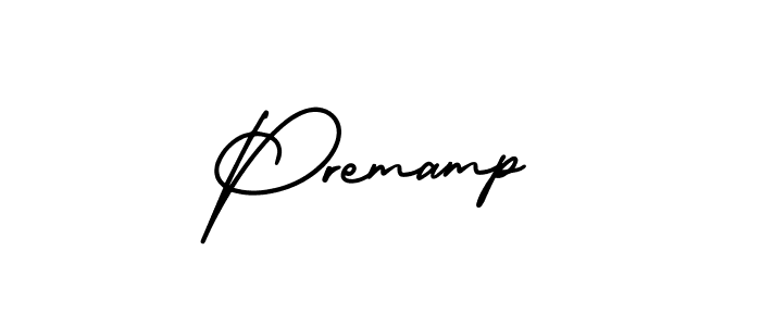 AmerikaSignatureDemo-Regular is a professional signature style that is perfect for those who want to add a touch of class to their signature. It is also a great choice for those who want to make their signature more unique. Get Premamp name to fancy signature for free. Premamp signature style 3 images and pictures png