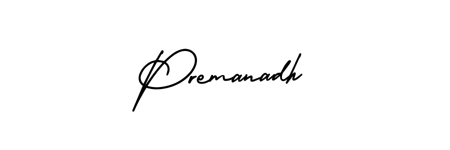 Premanadh stylish signature style. Best Handwritten Sign (AmerikaSignatureDemo-Regular) for my name. Handwritten Signature Collection Ideas for my name Premanadh. Premanadh signature style 3 images and pictures png