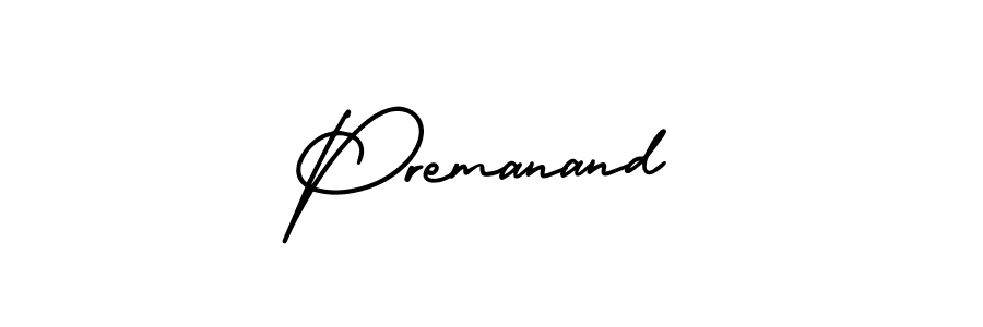 How to make Premanand name signature. Use AmerikaSignatureDemo-Regular style for creating short signs online. This is the latest handwritten sign. Premanand signature style 3 images and pictures png