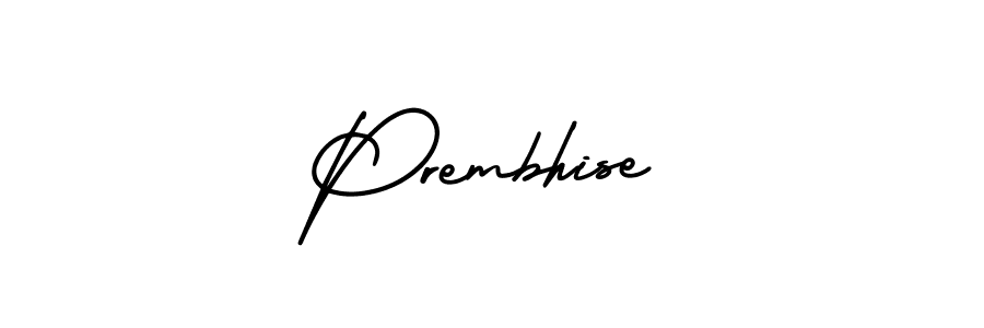 It looks lik you need a new signature style for name Prembhise. Design unique handwritten (AmerikaSignatureDemo-Regular) signature with our free signature maker in just a few clicks. Prembhise signature style 3 images and pictures png