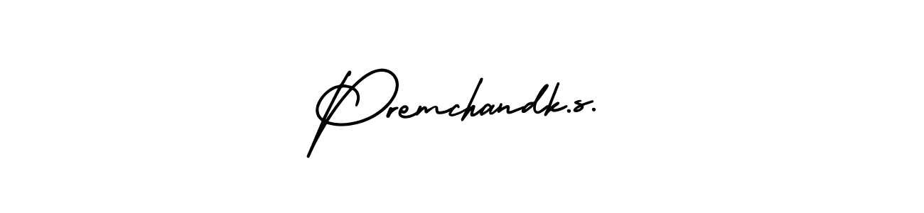 Use a signature maker to create a handwritten signature online. With this signature software, you can design (AmerikaSignatureDemo-Regular) your own signature for name Premchandk.s.. Premchandk.s. signature style 3 images and pictures png