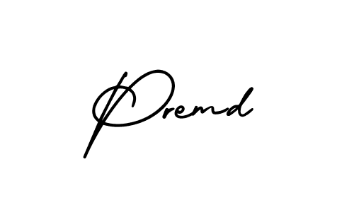 The best way (AmerikaSignatureDemo-Regular) to make a short signature is to pick only two or three words in your name. The name Premd include a total of six letters. For converting this name. Premd signature style 3 images and pictures png
