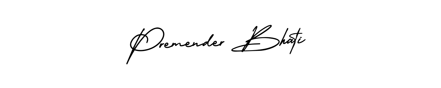 How to make Premender Bhati signature? AmerikaSignatureDemo-Regular is a professional autograph style. Create handwritten signature for Premender Bhati name. Premender Bhati signature style 3 images and pictures png