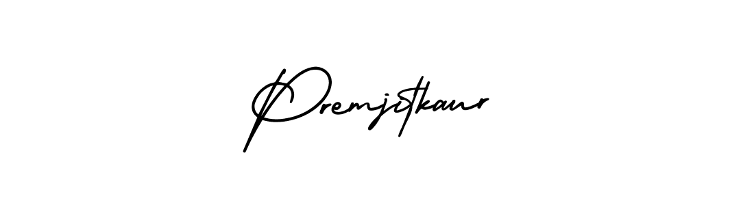 The best way (AmerikaSignatureDemo-Regular) to make a short signature is to pick only two or three words in your name. The name Premjitkaur include a total of six letters. For converting this name. Premjitkaur signature style 3 images and pictures png