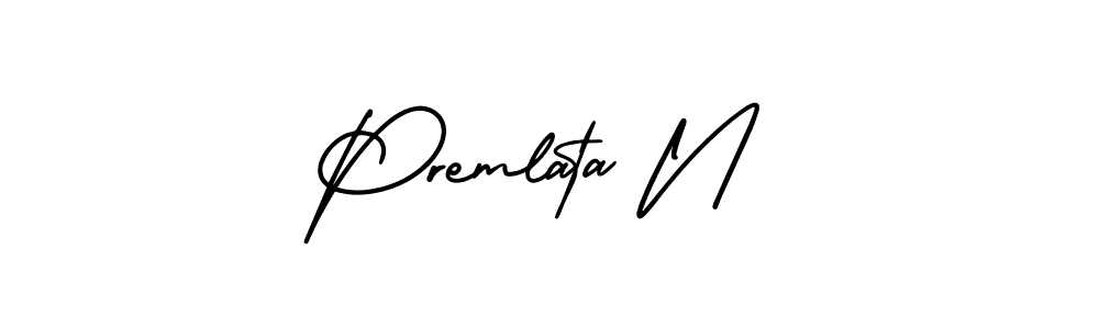 Use a signature maker to create a handwritten signature online. With this signature software, you can design (AmerikaSignatureDemo-Regular) your own signature for name Premlata N. Premlata N signature style 3 images and pictures png