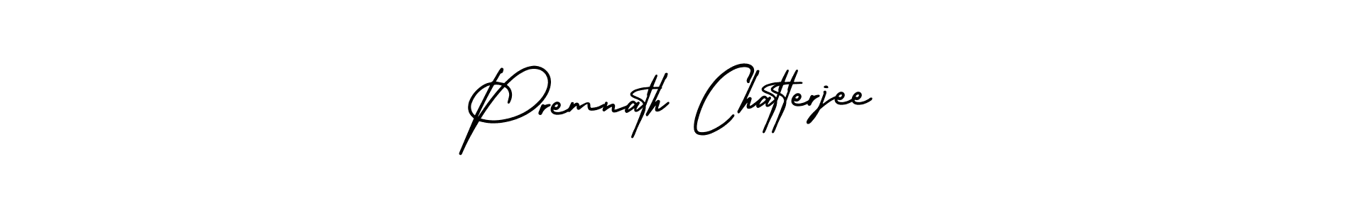 You should practise on your own different ways (AmerikaSignatureDemo-Regular) to write your name (Premnath Chatterjee) in signature. don't let someone else do it for you. Premnath Chatterjee signature style 3 images and pictures png