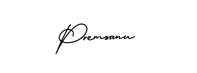 You should practise on your own different ways (AmerikaSignatureDemo-Regular) to write your name (Premsanu) in signature. don't let someone else do it for you. Premsanu signature style 3 images and pictures png