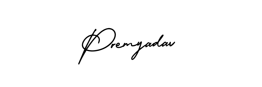 Premyadav stylish signature style. Best Handwritten Sign (AmerikaSignatureDemo-Regular) for my name. Handwritten Signature Collection Ideas for my name Premyadav. Premyadav signature style 3 images and pictures png
