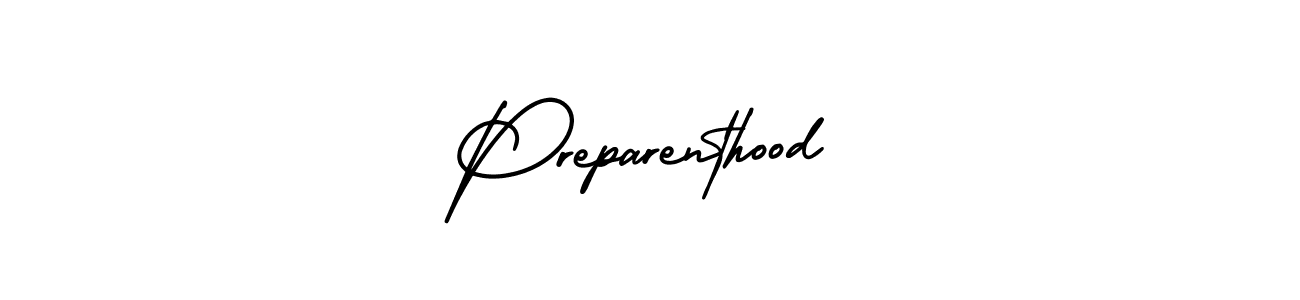 How to make Preparenthood name signature. Use AmerikaSignatureDemo-Regular style for creating short signs online. This is the latest handwritten sign. Preparenthood signature style 3 images and pictures png