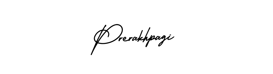 You should practise on your own different ways (AmerikaSignatureDemo-Regular) to write your name (Prerakhpagi) in signature. don't let someone else do it for you. Prerakhpagi signature style 3 images and pictures png