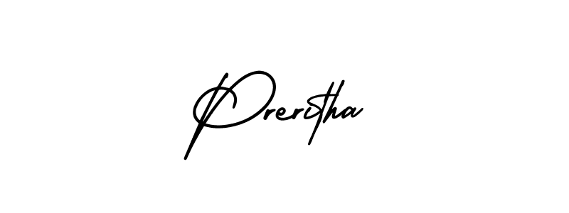It looks lik you need a new signature style for name Preritha. Design unique handwritten (AmerikaSignatureDemo-Regular) signature with our free signature maker in just a few clicks. Preritha signature style 3 images and pictures png