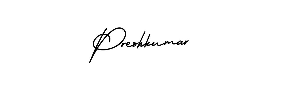 Create a beautiful signature design for name Preshkumar. With this signature (AmerikaSignatureDemo-Regular) fonts, you can make a handwritten signature for free. Preshkumar signature style 3 images and pictures png