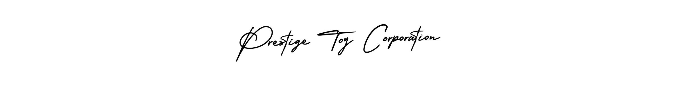 You should practise on your own different ways (AmerikaSignatureDemo-Regular) to write your name (Prestige Toy Corporation) in signature. don't let someone else do it for you. Prestige Toy Corporation signature style 3 images and pictures png