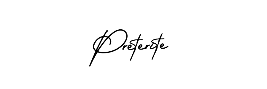 Preterite stylish signature style. Best Handwritten Sign (AmerikaSignatureDemo-Regular) for my name. Handwritten Signature Collection Ideas for my name Preterite. Preterite signature style 3 images and pictures png
