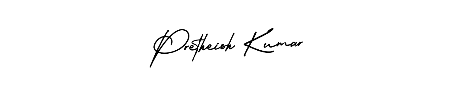 Also You can easily find your signature by using the search form. We will create Pretheish Kumar name handwritten signature images for you free of cost using AmerikaSignatureDemo-Regular sign style. Pretheish Kumar signature style 3 images and pictures png