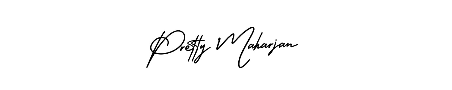 It looks lik you need a new signature style for name Pretty Maharjan. Design unique handwritten (AmerikaSignatureDemo-Regular) signature with our free signature maker in just a few clicks. Pretty Maharjan signature style 3 images and pictures png