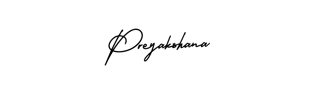 It looks lik you need a new signature style for name Preyakshana. Design unique handwritten (AmerikaSignatureDemo-Regular) signature with our free signature maker in just a few clicks. Preyakshana signature style 3 images and pictures png
