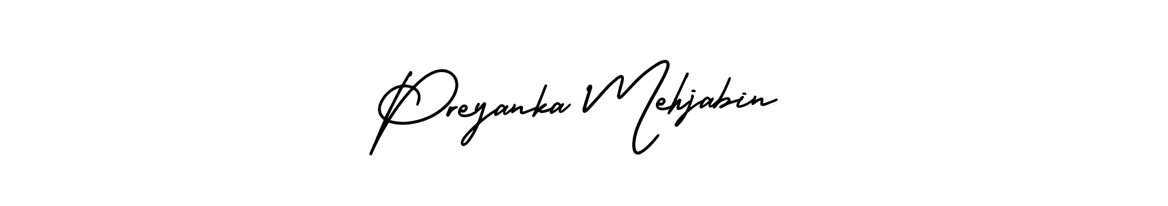 Make a beautiful signature design for name Preyanka Mehjabin. With this signature (AmerikaSignatureDemo-Regular) style, you can create a handwritten signature for free. Preyanka Mehjabin signature style 3 images and pictures png