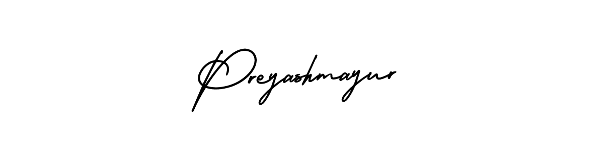 The best way (AmerikaSignatureDemo-Regular) to make a short signature is to pick only two or three words in your name. The name Preyashmayur include a total of six letters. For converting this name. Preyashmayur signature style 3 images and pictures png